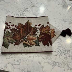 David Carter Brown Fall Leaves Table Runner